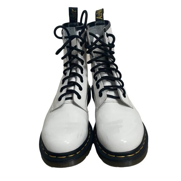 Doc‎ Martens 1182 White Patent Combat Boots Size 8 - Picture 2 of 13